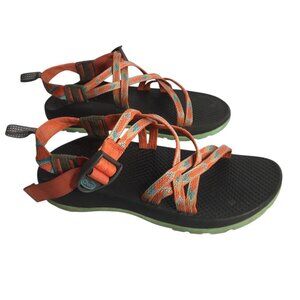 Chaco ZX/1 Sport Sandals Kid Size 4 Orange Teal Strappy Hiking Water Outdoors